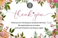Amazing Thank you floral theme card flyer Poster template