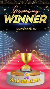 Black Giveaway Winner Announcement Instagram Story Template