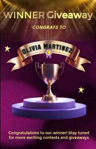 Amazing winner annoucement TABLOID size template