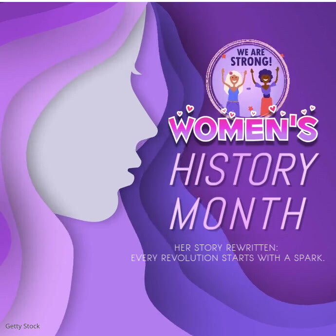 Amazing Women's history month greeting Square (1:1) template