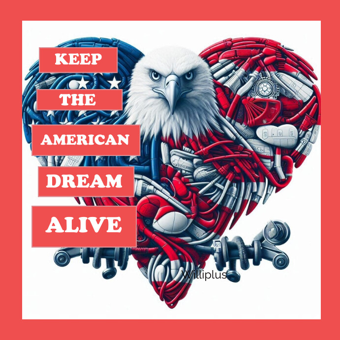 American, Great, Typography, Template, Instagram Post