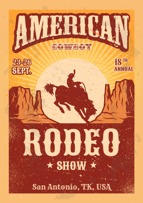 American cowboy rodeo poster Template | PosterMyWall