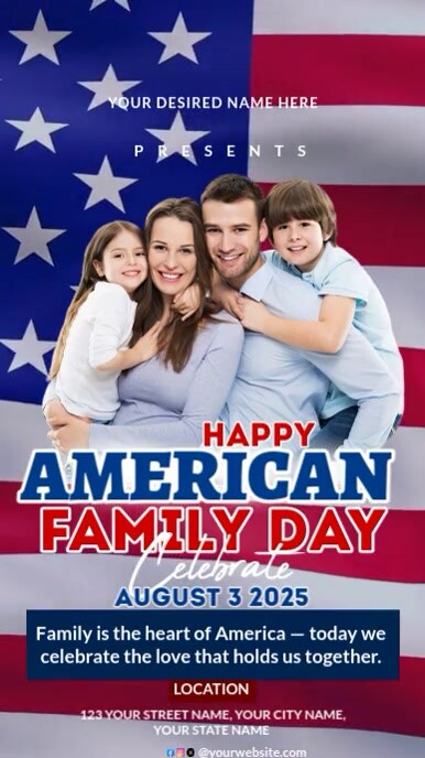 American Family Day Template  Digital Display (9:16)