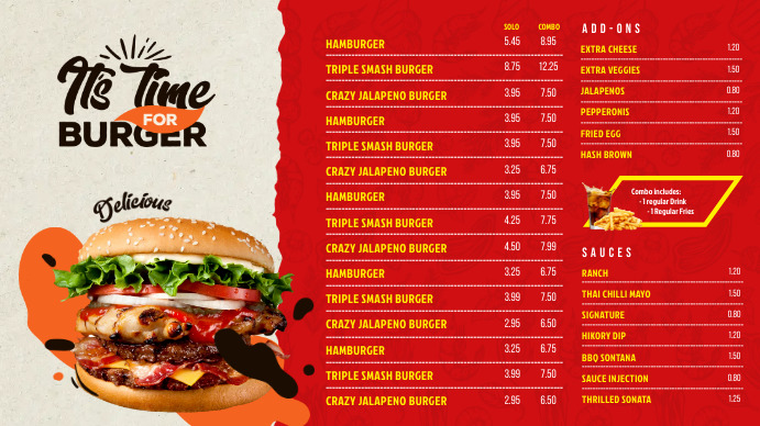 American Food Menu Template Restaurant | PosterMyWall