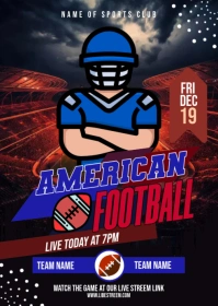 American Football Flyer A6 template