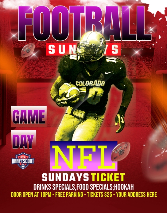 american football flyer Cartaz/placa template