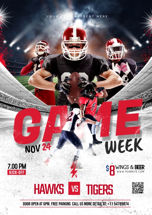 American football flyer Template | PosterMyWall