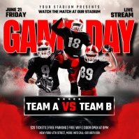 american football game day flyer Instagram Post template