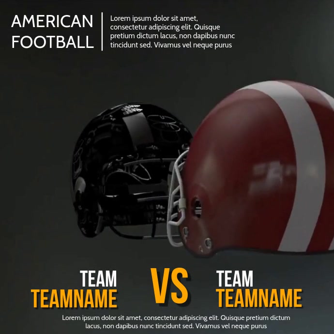 AMERICAN FOOTBALL GAME VIDEO AD Template | PosterMyWall