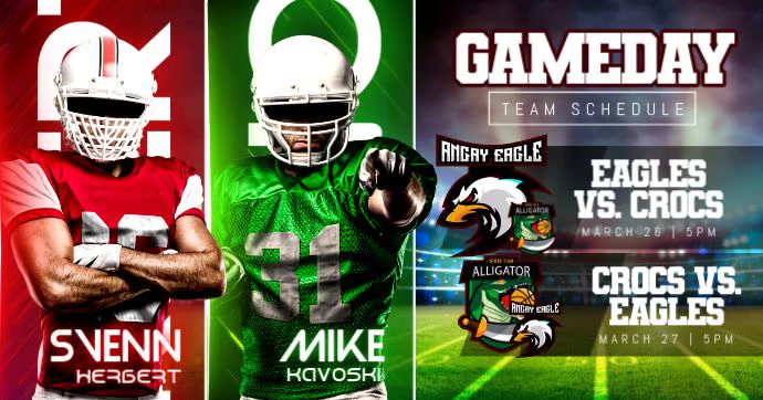 American Football Gameday Facebook Shared Image template