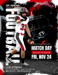 American football match day flyer template Volante (Carta US)