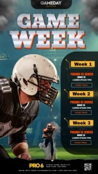 American Football Match Schedule Instagram Story template