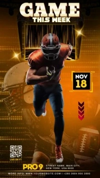 American Football Match Video História do Instagram template