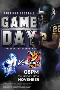 American Football Match Video Póster template