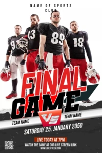 American Football Pinterest Graphic template