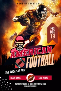 American Football Pinterest Graphic template