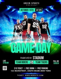 American football poster Pamflet (VSA Brief) template