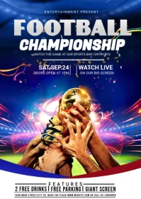 American football poster A6 template