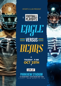 American football poster A1 template