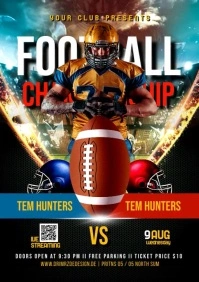 american football poster template A4
