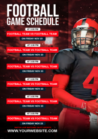 American football schedule A5 template