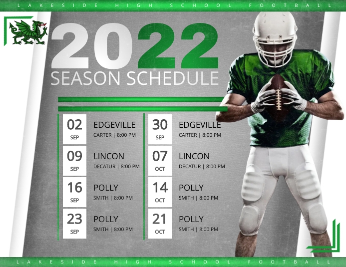 American Football Schedule Flyer poster 2.0 Template | PosterMyWall