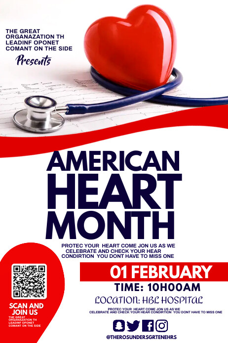 Heart Month Raffle American Heart Month Flyers Template | PosterMyWall