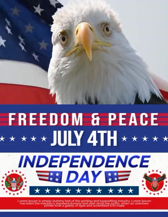 American Independence Day Video Template Ulotka (US Letter)