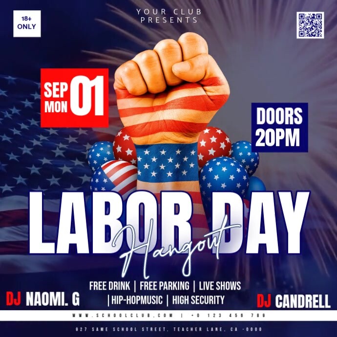 American labor day club party event design template | PosterMyWall