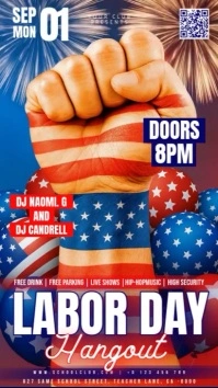 American labor day club party event design template Instagram Story