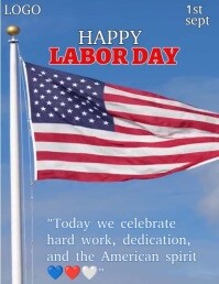 American labour day vedio celebration flyer Volantino (US Letter) template