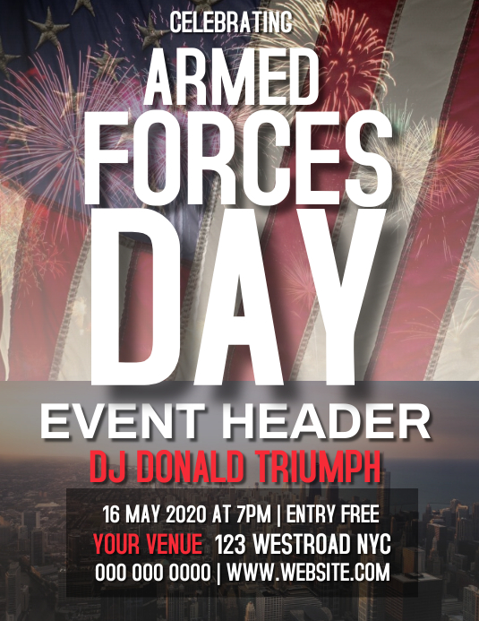 AMERICAN PARTY EVENT FLYER TEMPLATE Folheto (US Letter)