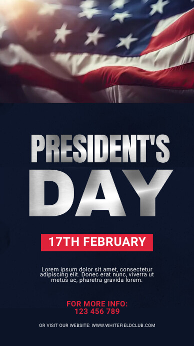 american president's day instagram story template