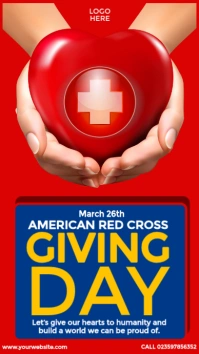 American Red Cross Giving Day Instagram na Kuwento template