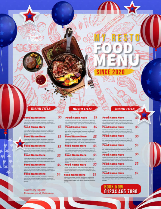 Copy of American Restaurant Menu | PosterMyWall