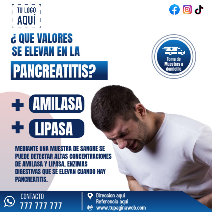 Amilasa y lipasa Instagram Post template