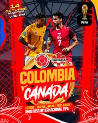 amistoso internacional  colombia vs canada 2025 Instagram Portrait template
