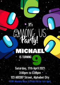 147,850+ among us birthday party invitation template Customizable Design  Templates | PosterMyWall