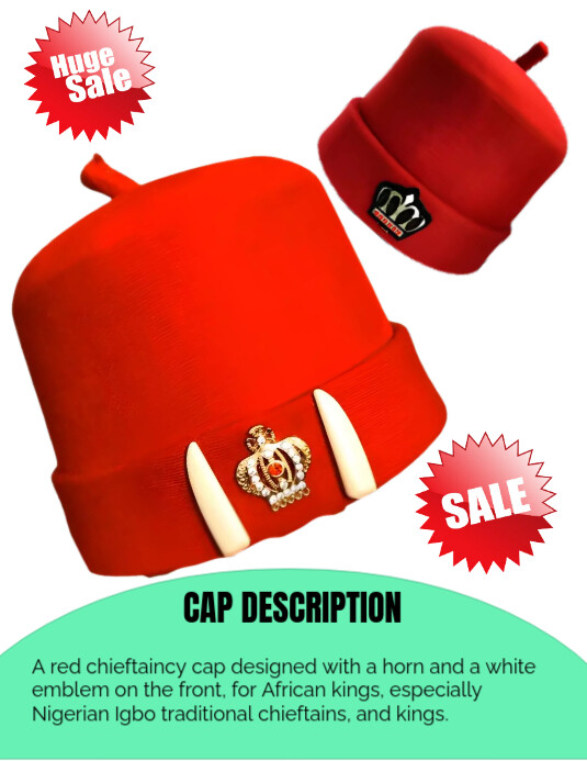 An African royal highness (king's) cap Flyer (US Letter) template