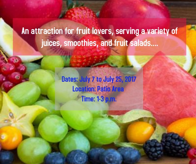 an attraction for fruit lovers, serving a var Large Rectangle template
