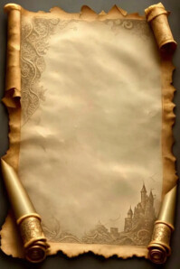 Ancient scroll frame Iphosta template