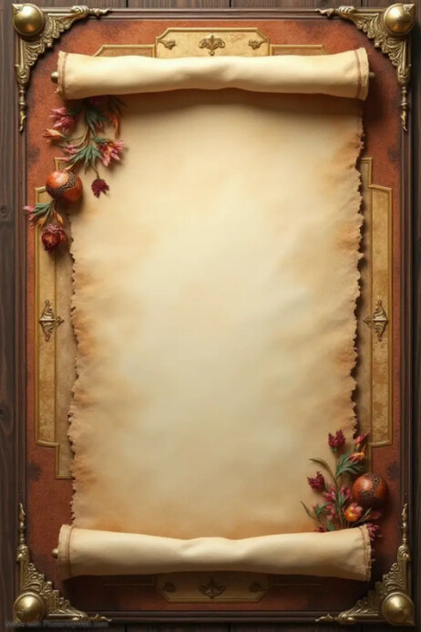 Ancient Wedding Scroll Template Poster