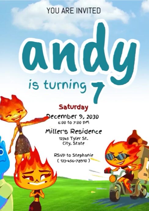 Andy Is Turning 7 Template PosterMyWall