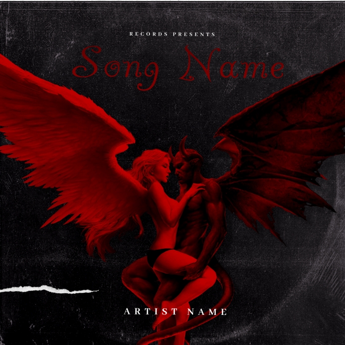 ANGEL & DEMON rap album art cover template