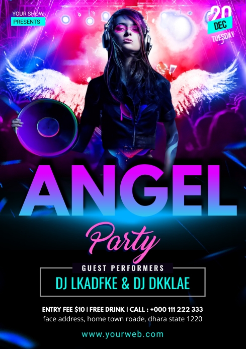 Angel Party Angel Party flyer Template | PosterMyWall