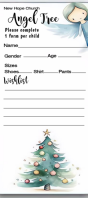 Angel Tree Christmas Wishlist Form Tarjeta de estantería template