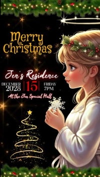 Angelic Christmas Invite Reel template