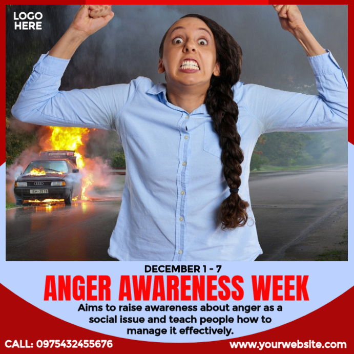 Modèle Anger awareness week | PosterMyWall