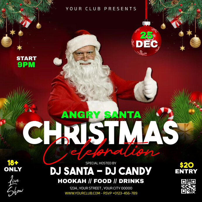 Copy of Angry Santa Celebration | PosterMyWall