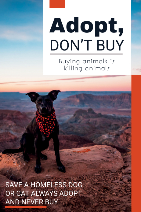 Advertisement Examples Adoption Animal Adoption Campaign Poster Template | PosterMyWall